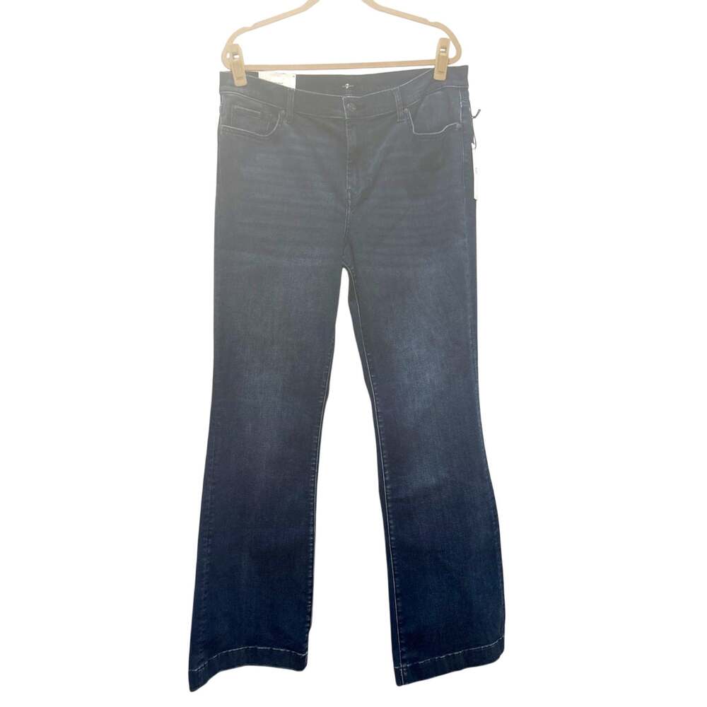 7 For All Mankind Dojo Slim Illusion Dark Wash Flare Leg Trouser Jeans 34X36 NWT